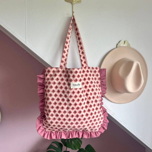 Ruffle tas | roze print