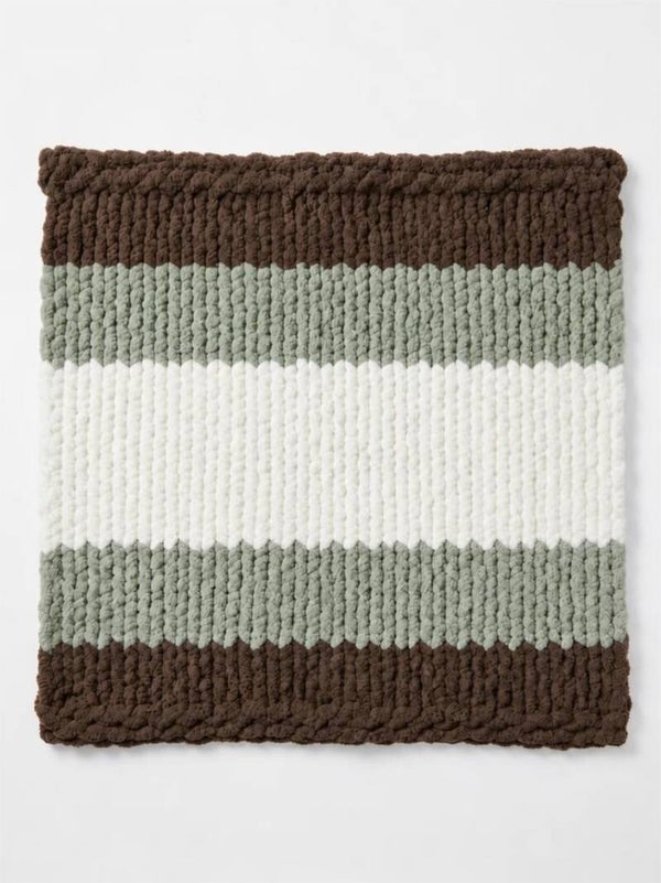 38”x33” White , Sage Green , and Dark Coffee Baby Blanket