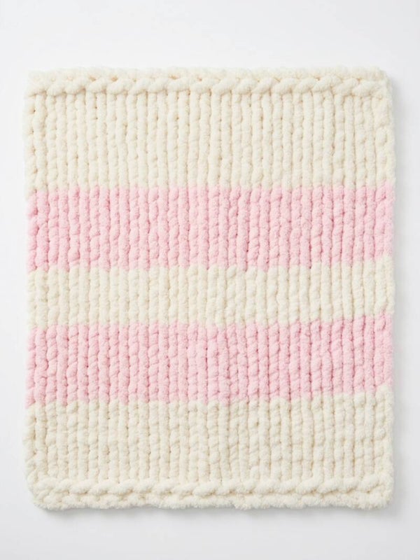 32”x34” Pink and White Baby Blanket