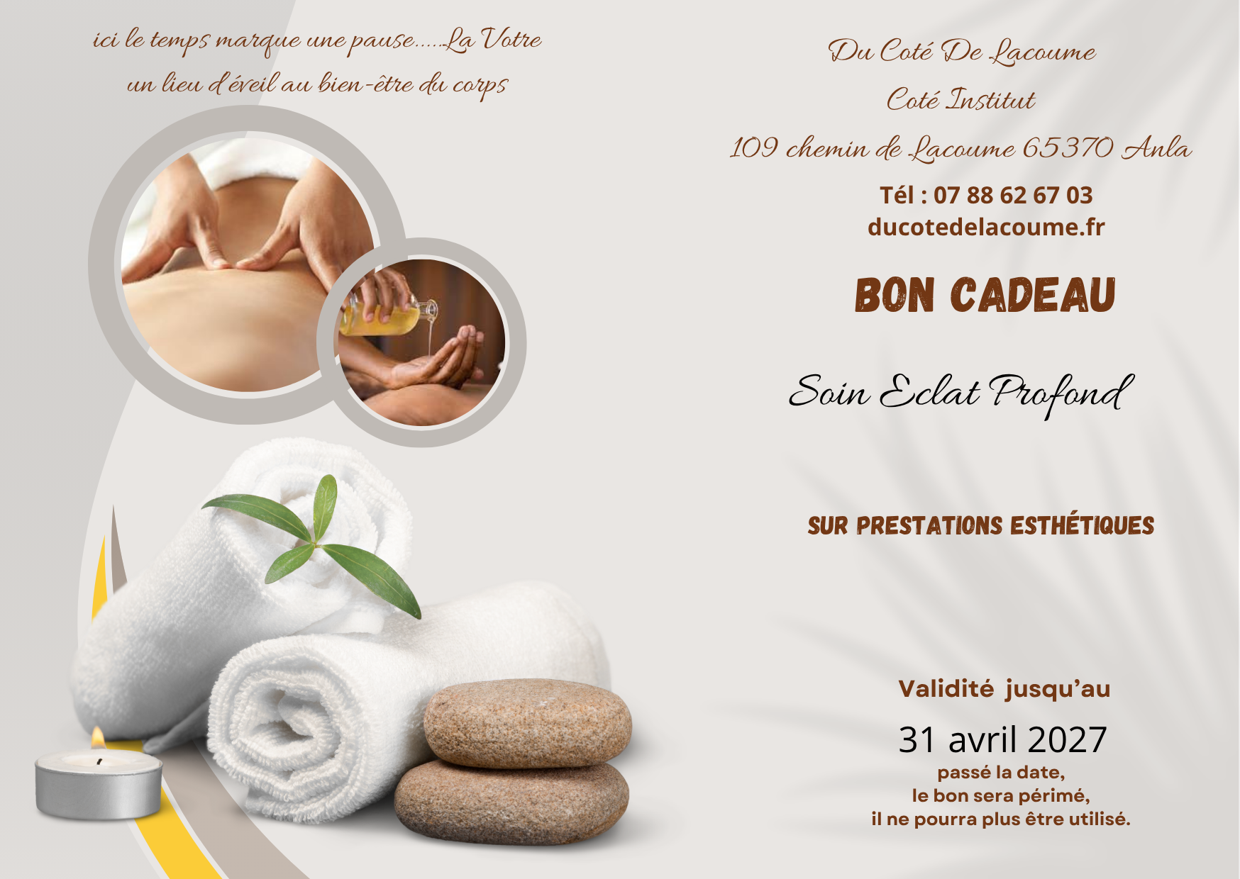 BON Cadeau Soin Eclat Profond