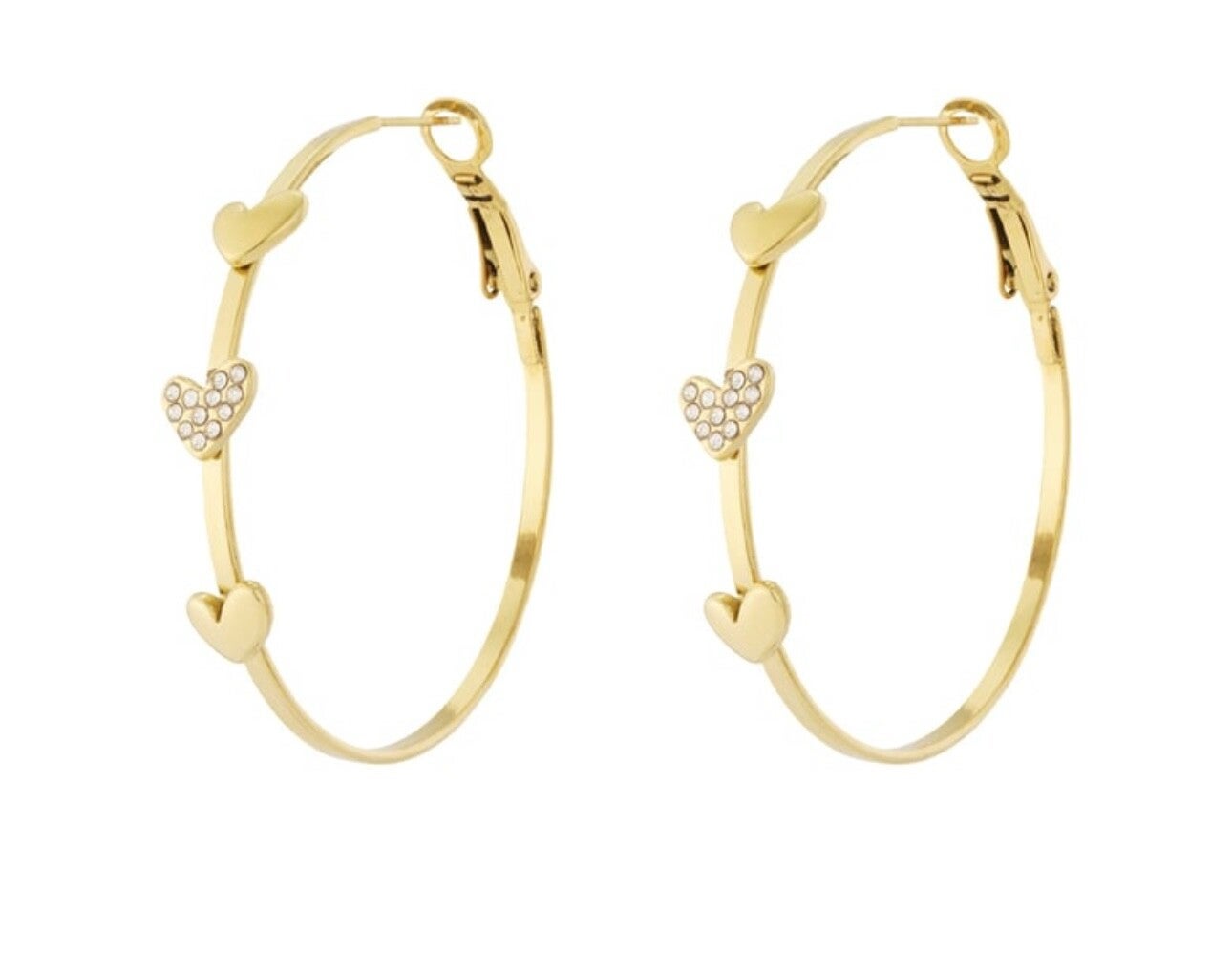 Oorbel glitter hartjes