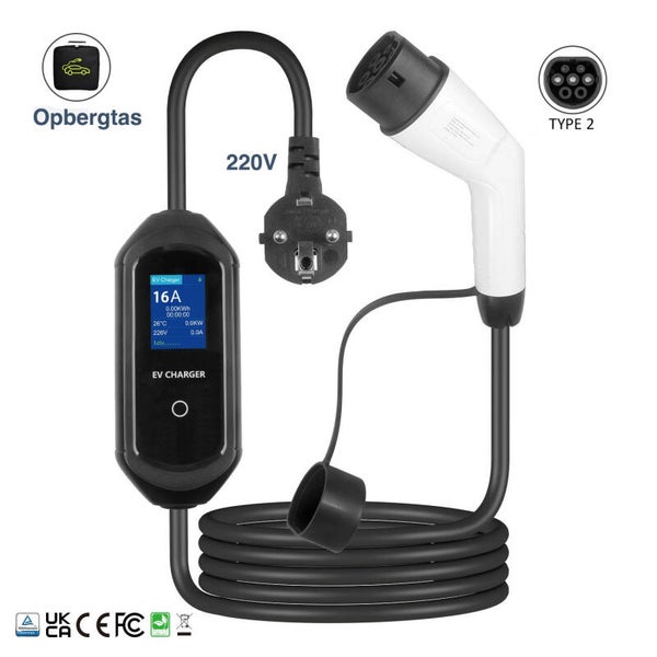Type 2  Mennekes EV-draagbare oplader 1 fase 220V of 3 fase 380V