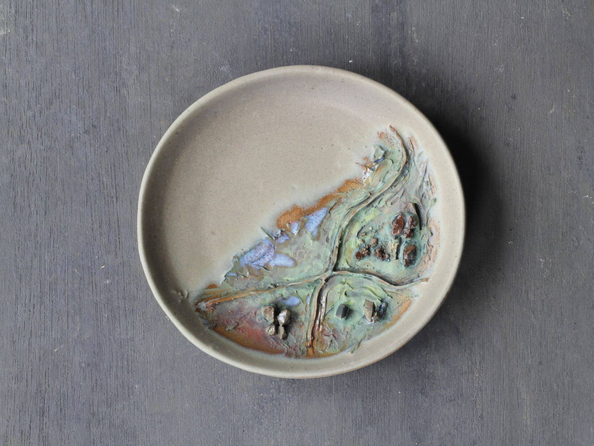 Connemara Landscape Trinket Dish — Hand-Carved Stoneware, One of a Kind