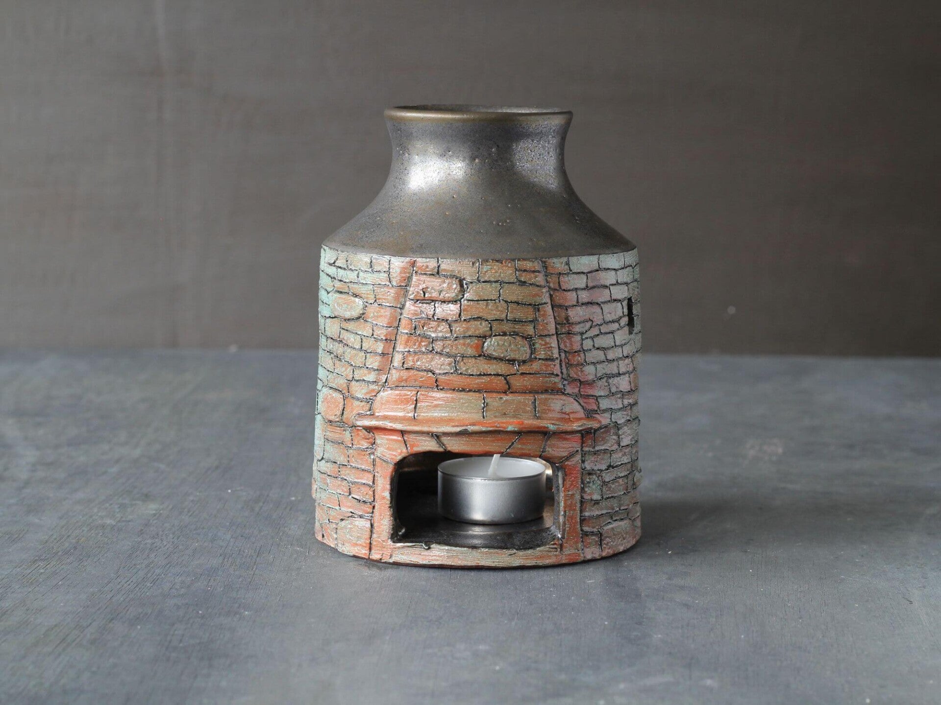 Handmade Irish Ceramic Candle Holder - Abbey Design Fireplace