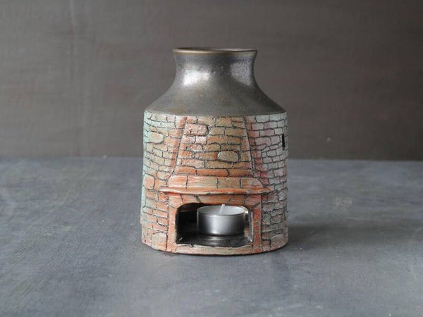 Handmade Irish Ceramic Candle Holder - Abbey Design Fireplace