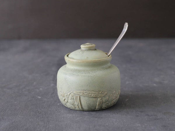 Handmade Irish Ceramic Sugar Bowl - Burren Design  - Stonewall