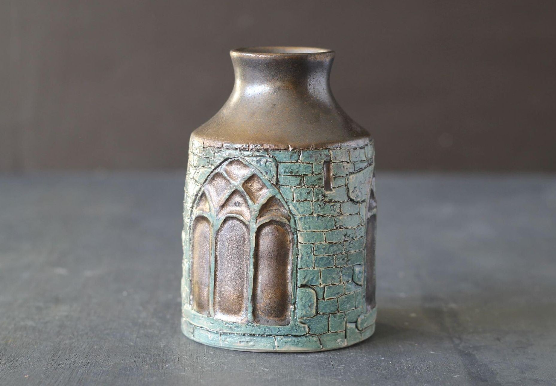 Handmade Irish Ceramic Bud Vase - Abbey Design