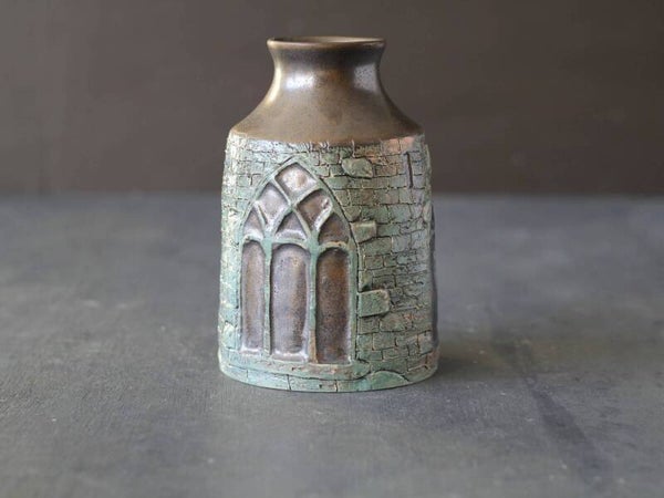 Handmade Irish Ceramic Bud Vase - Abbey Design 05