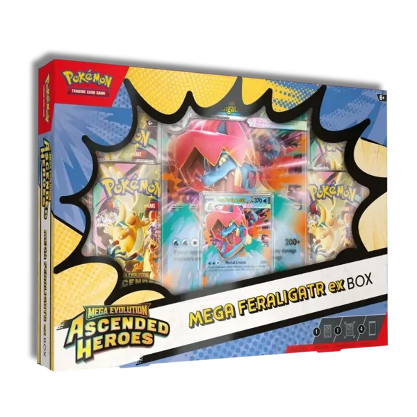Caja de colección Mega EX Héroes Ascendentes – Mega Feraligatr – Pokémon TCG (Inglés)