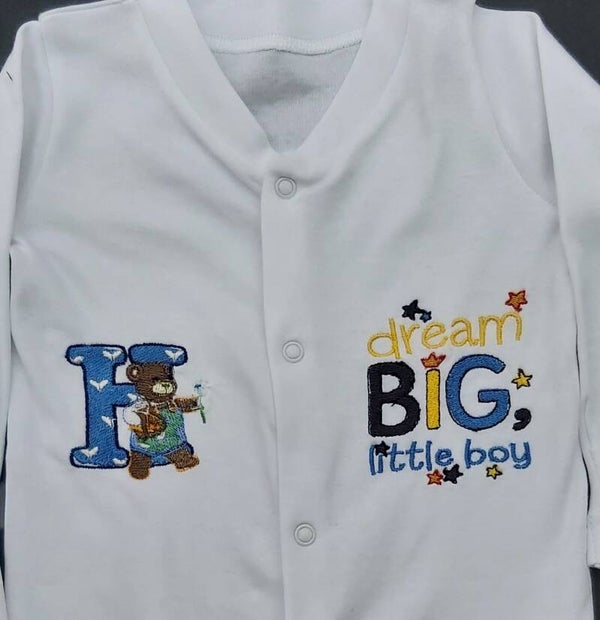 Embroidered Babygrow Dream Big design