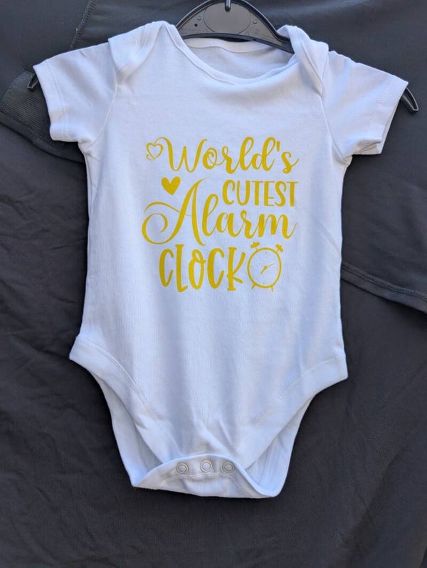 Baby Worlds Cutest Alarm Clock vest design
