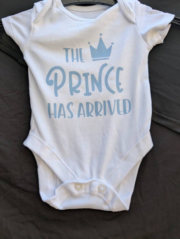 Baby The Prince has arrived vest design