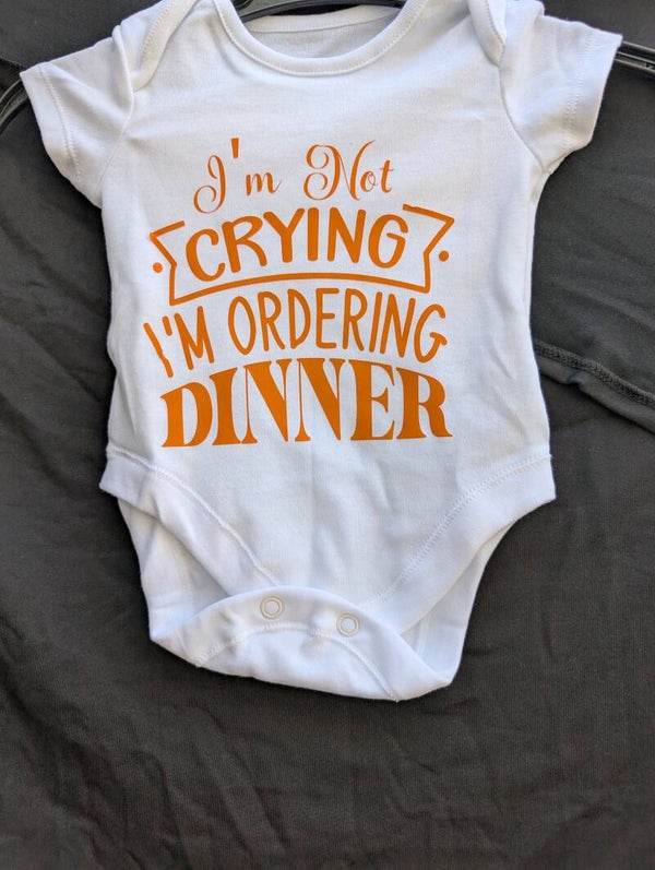 Baby I'm not crying, I'm ordering Dinner vest design