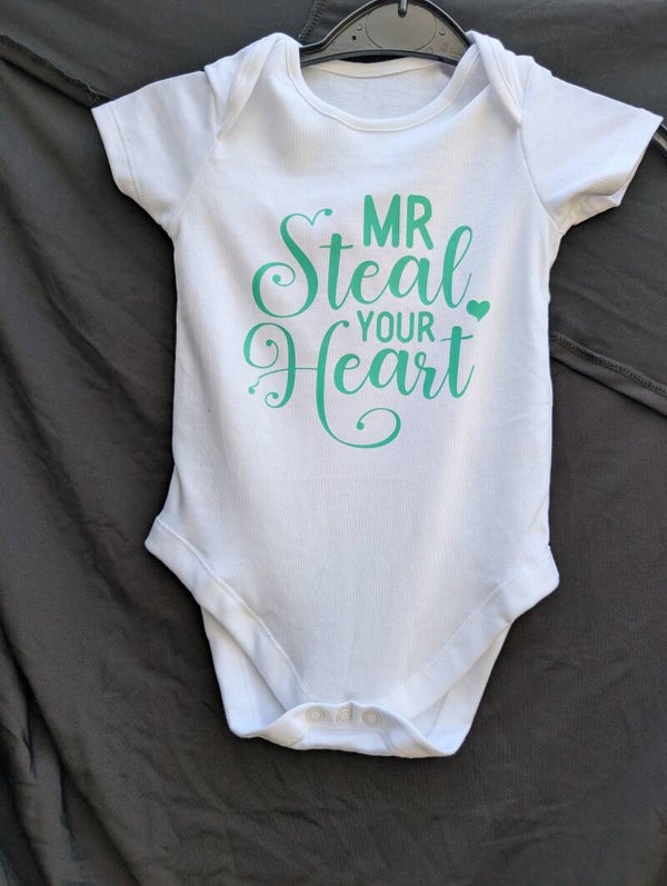 Baby Mr Steal Your Heart vest design