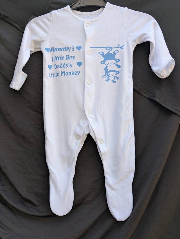 Personalised Hanging Monkey Babygrow