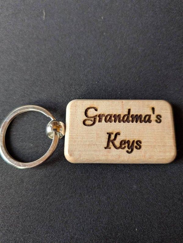Wooden Laser Engraved Keyring