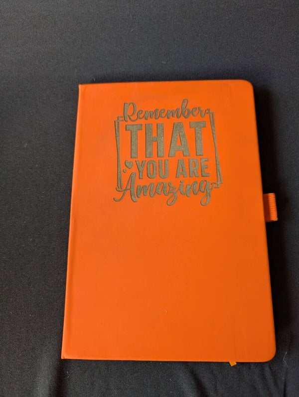 Laser engraved PU leather Personalised notebook with positive affirmation