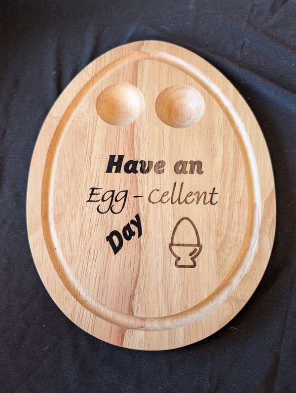 Laser Engraved Personalised Wooden Dippy Egg tray