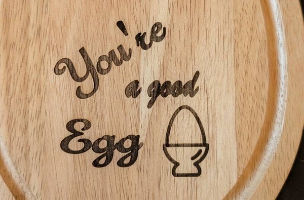 Laser engraved Personalised Wooden Dippy Egg tray