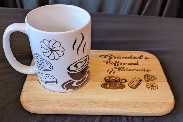 Coffee and Biscuit Tray with matching Mug option