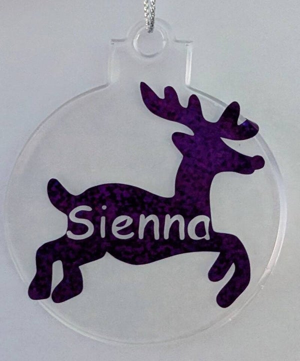 Round resin Reindeer Christmas Tree ornament