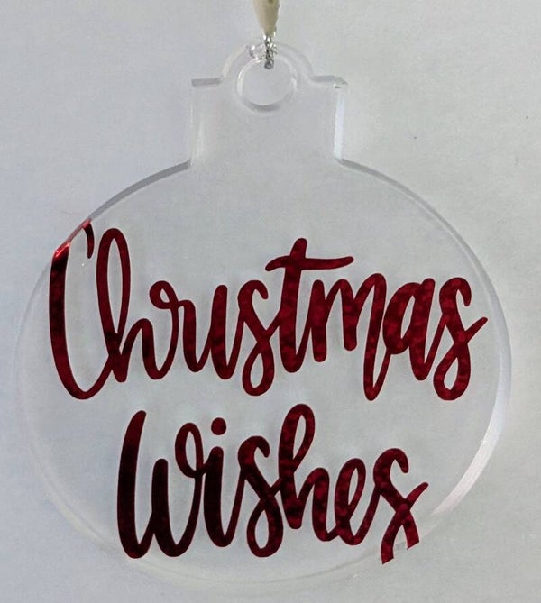 Christmas wishes round resin christmas tree ornament