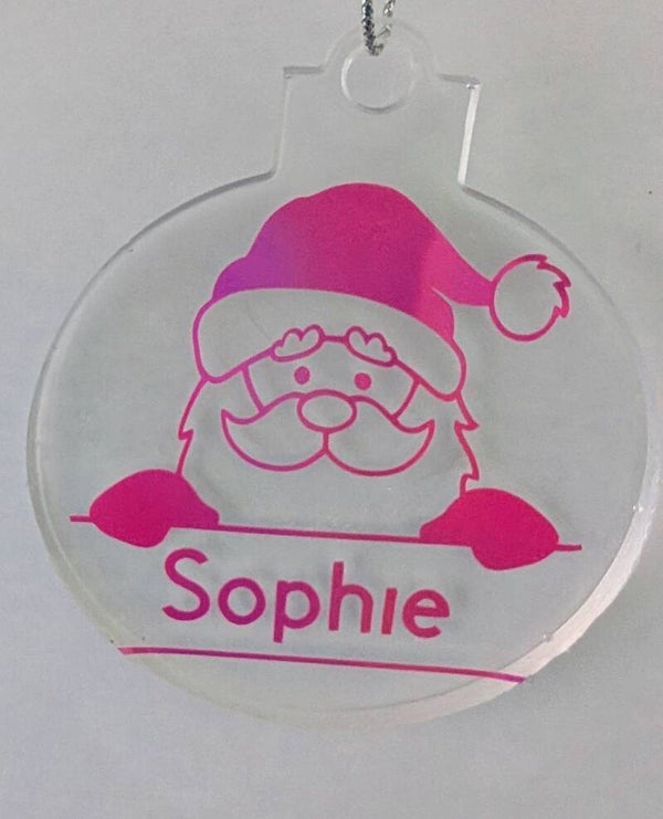 Round Santa Christmas Tree ornament