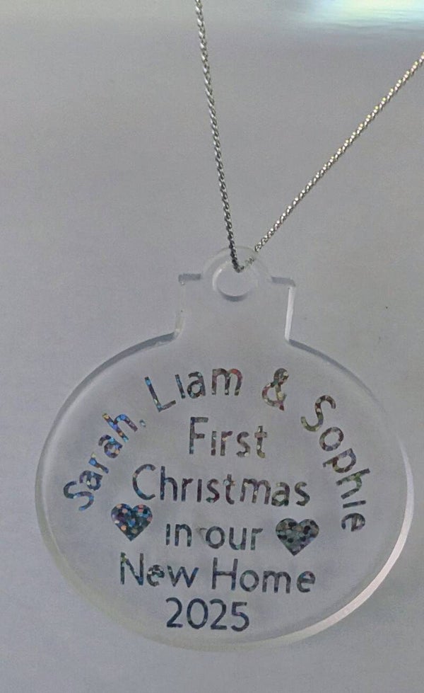 First Christmas in new home Round resin christmas tree ornament