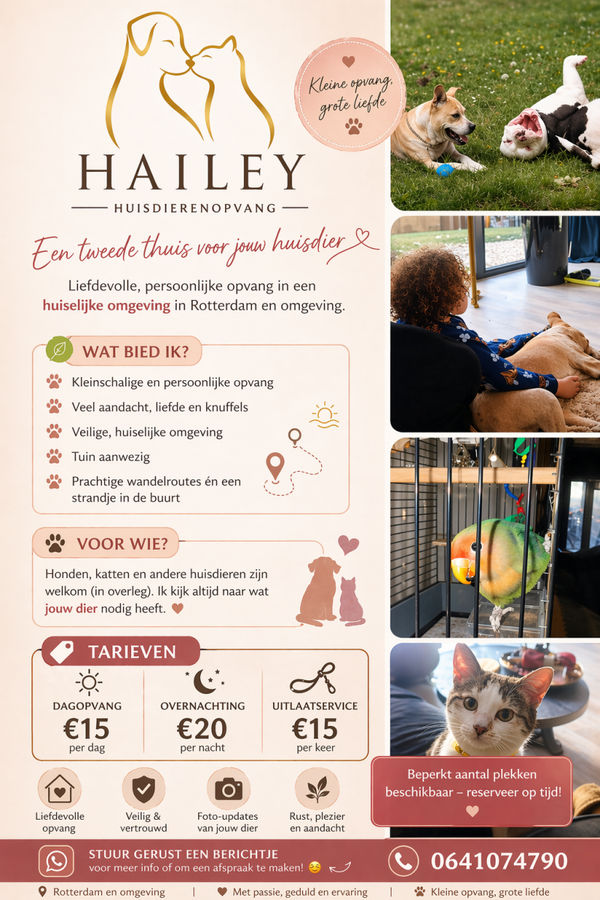 Dierenopvang vakantie en noodopvang