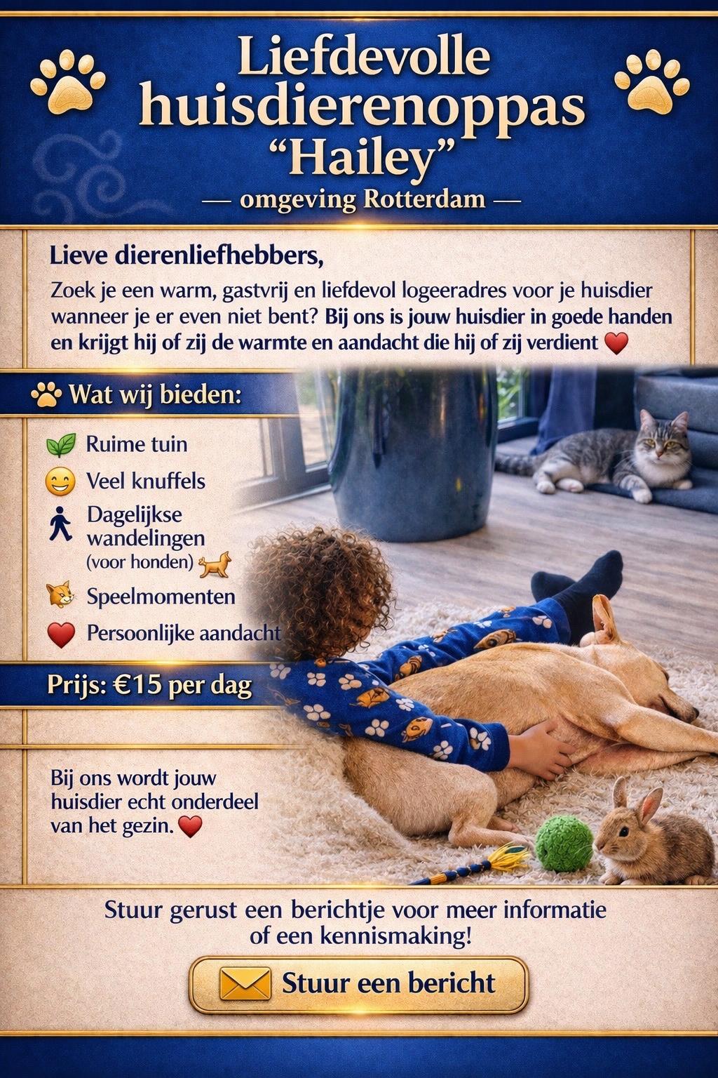 Dierenopvang vakantie en noodopvang