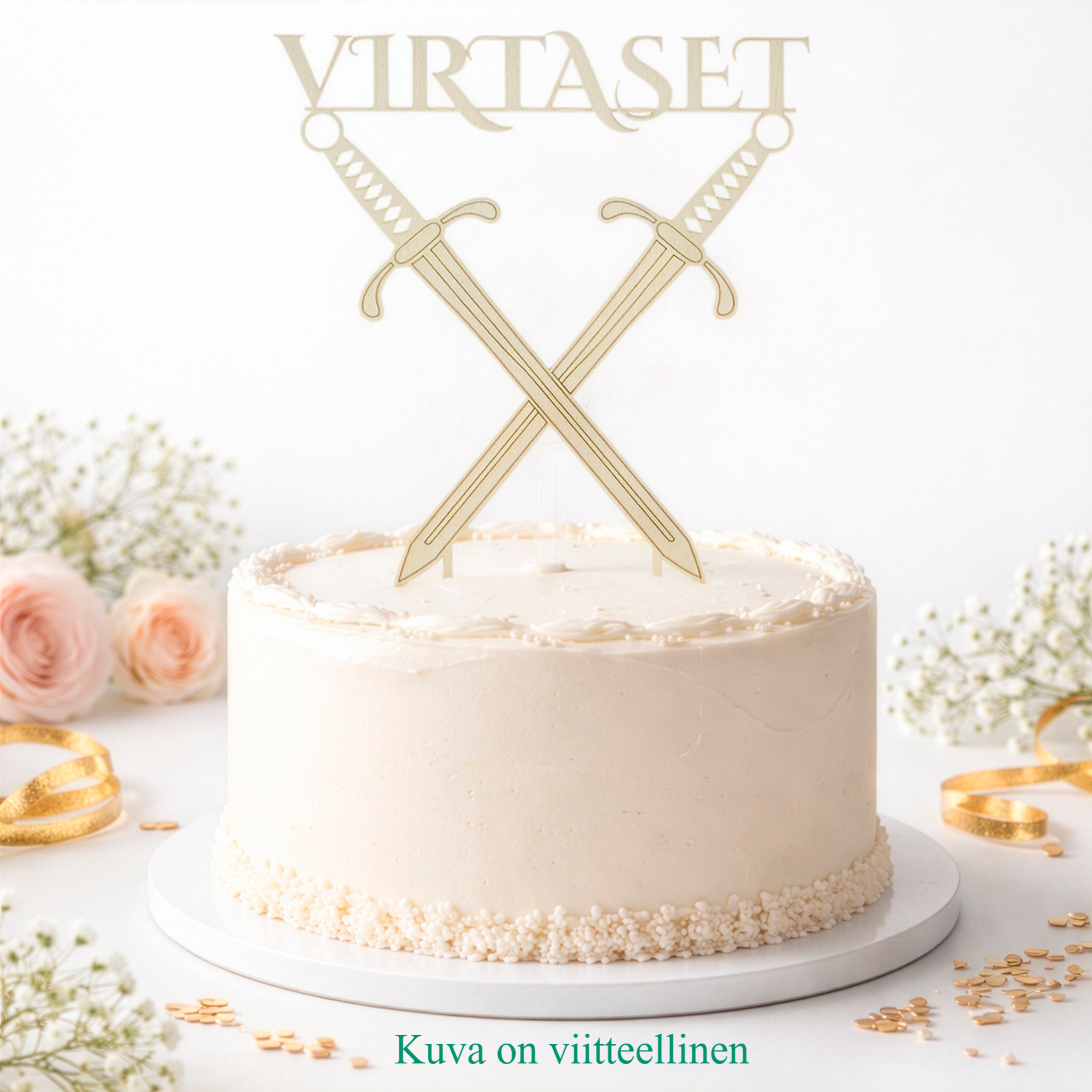 Puinen kakkukoriste - Miekat