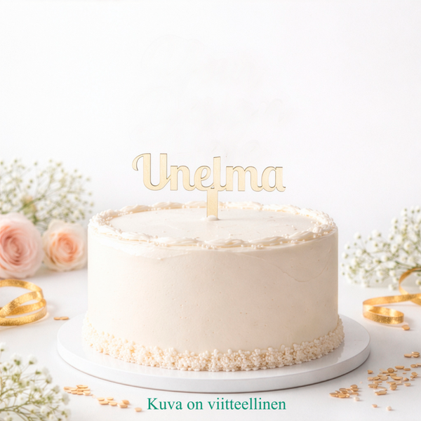 Puinen kakkukoriste - Yksi rivi