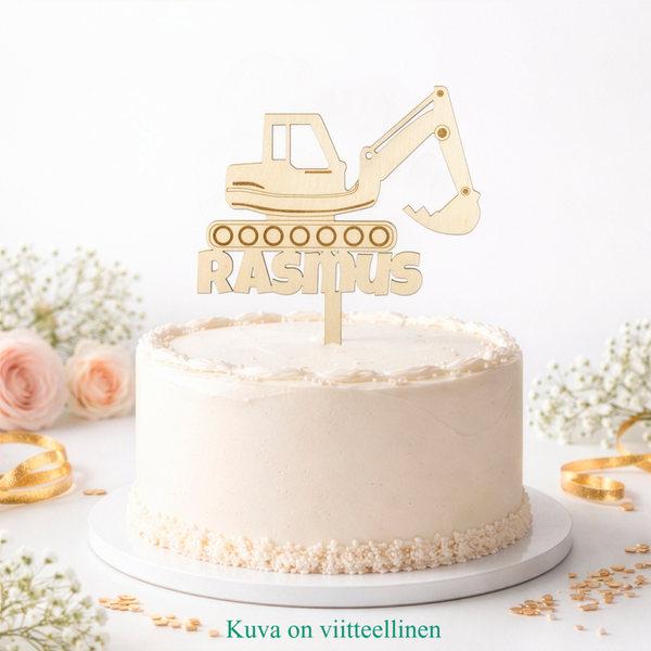 Puinen kakkukoriste - Kaivinkone