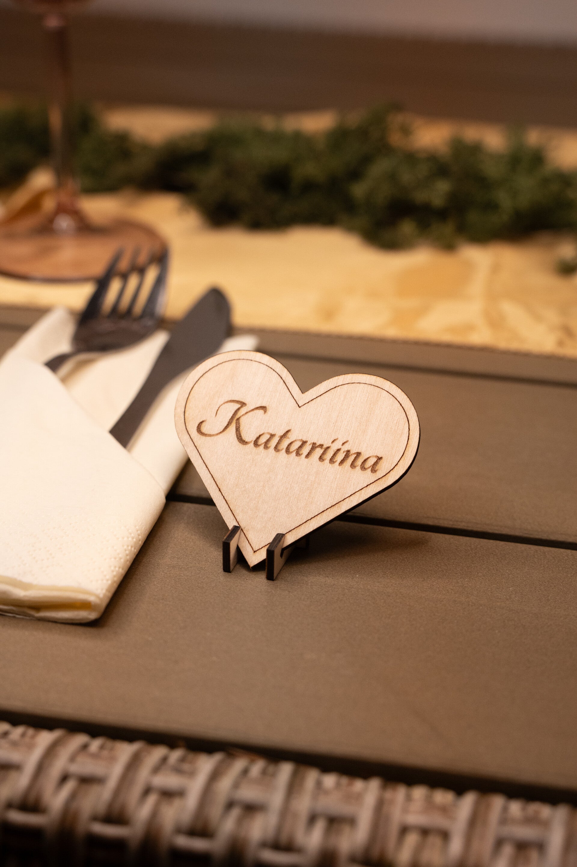 Puinen paikkakortti - Sydän
