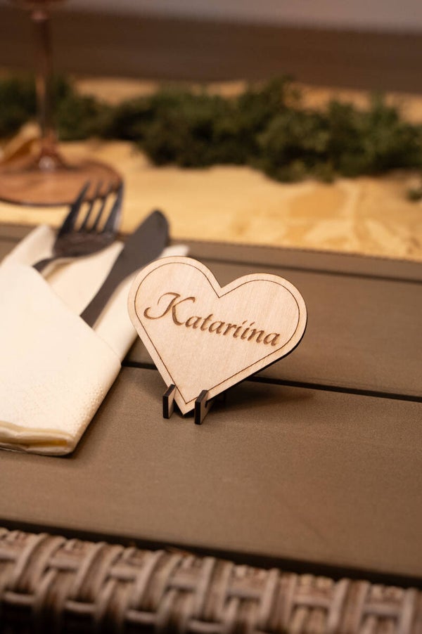 Puinen paikkakortti - Sydän