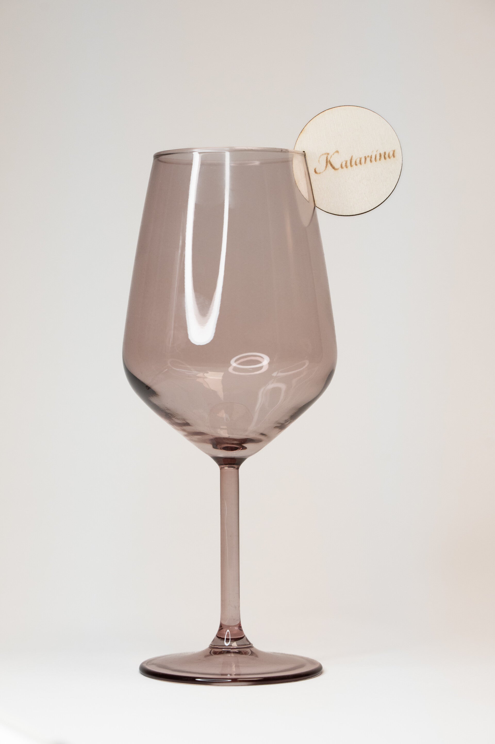 Puinen paikkakortti lasiin - Pyöreä