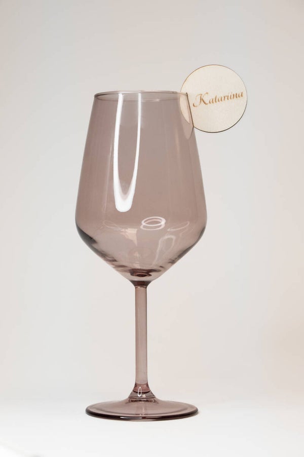 Puinen paikkakortti lasiin - Pyöreä