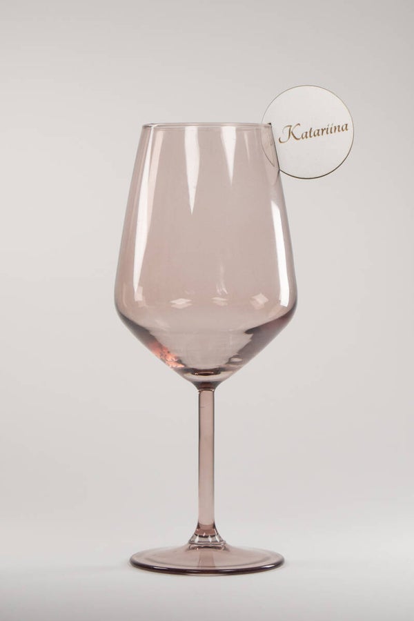 Puinen paikkakortti lasiin - Pyöreä valkoinen