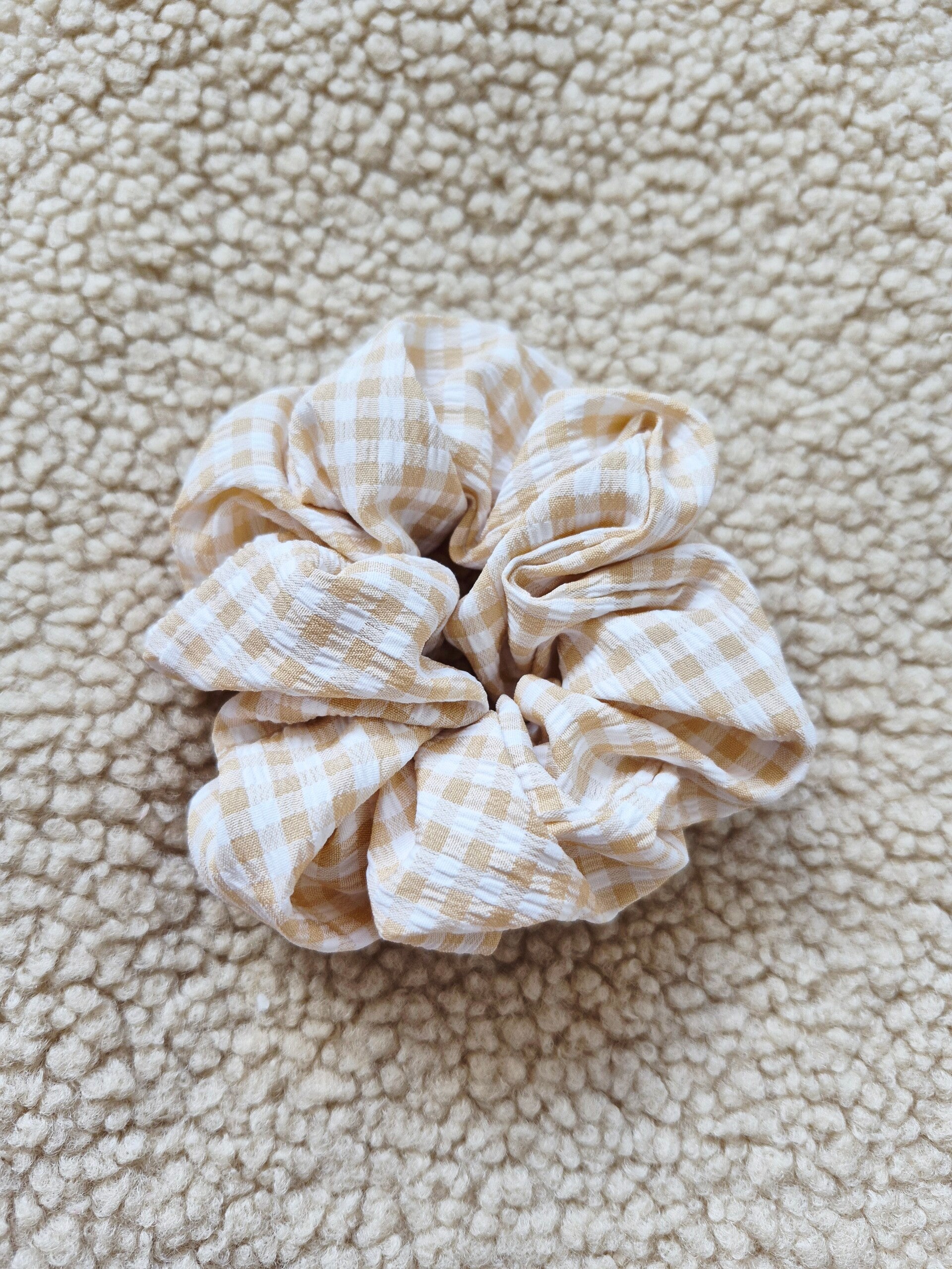 Scrunchie beige/wit