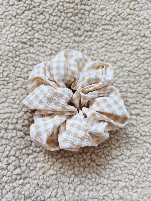 Scrunchie beige/wit