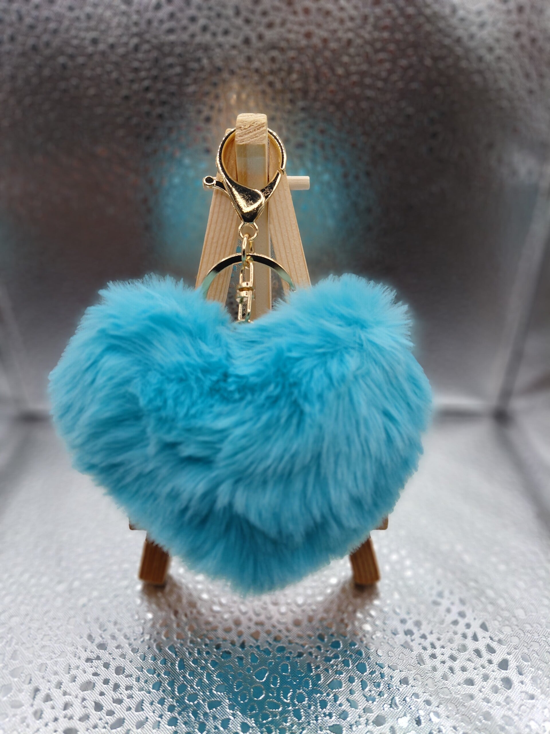 Fluffy hart sleutelhanger