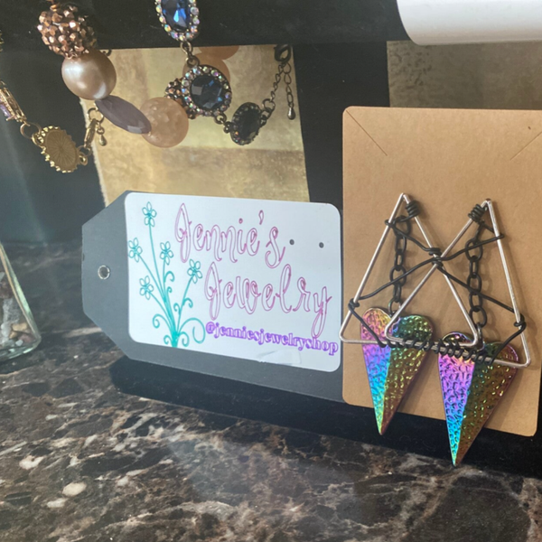 Retro Rocker Heart Earrings