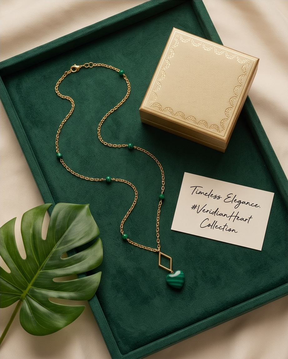 Collier Malachite & Acier Inoxydable – Élégance Naturelle
