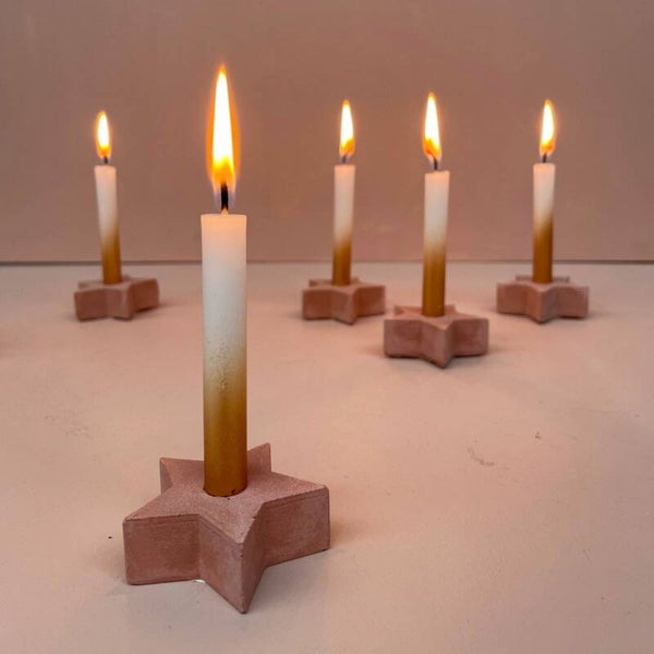 Rustik Lys Ster Kandelaar