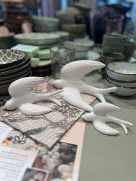 Keramieken Zwaluwen Wit