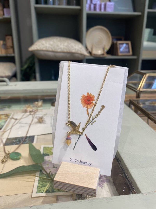 Hummingbird Flower Necklace 03CS