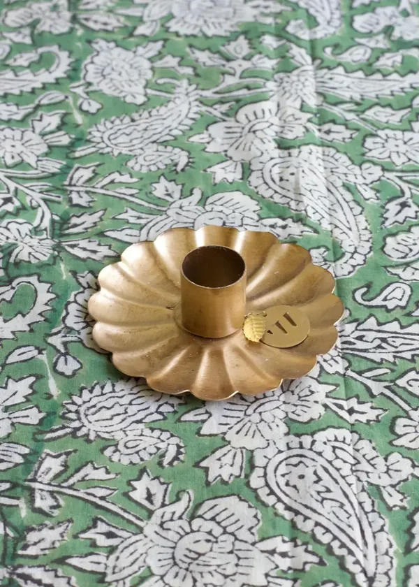 De Weldaad Messing Kandelaar Goudkleurig