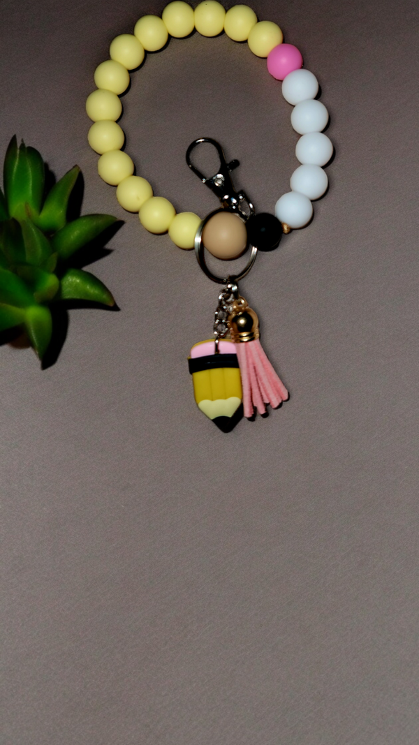 Teacher Pencil Keychain Wristlet
