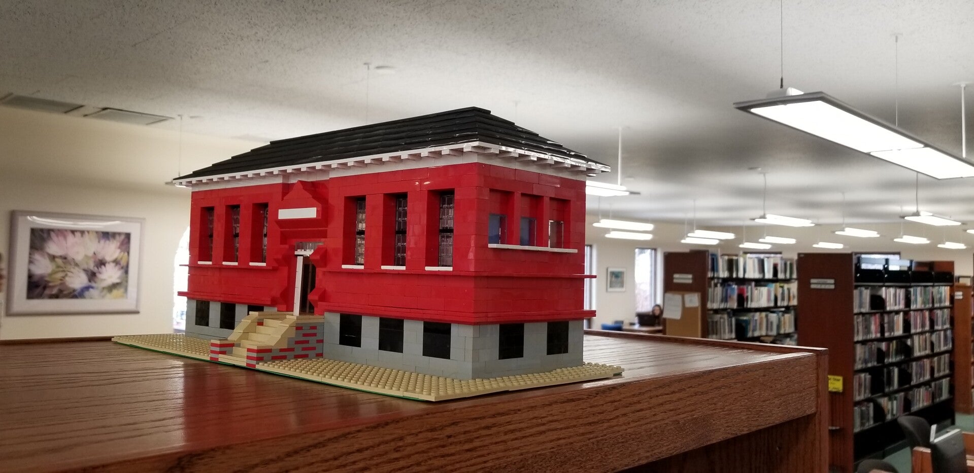 model of original Ravalli County Library