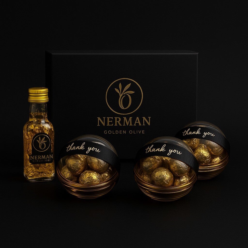 Olijf Gold 24K – Luxury Olive Oil & Golden Olives (XL Gift Pack)